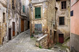Province Of Grosseto Prints: Street in the medieval hill town of Sorano, province of Grosseto, Tuscany, Itay