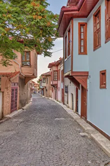 Turkish Prints: Street in old town, Aksehir, Konya province, Turkey
