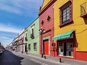 Puebla State Prints: Street of the Old Town, City of Puebla, Puebla State, Mexico