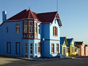 German Colony Gallery: A street of well preserved German colonial houses in Luderitz