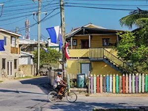 Cayo Ambergris Prints: Street of San Pedro Town, Ambergris Caye, Belize District, Belize