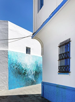 Northern Morocco Prints: Street scene, Asilah, Northern Morocco