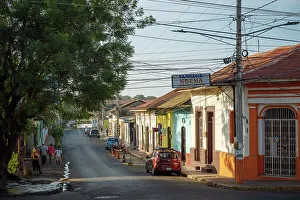Leon Prints: Street scene, Leon, Leon Department, Nicaragua, Central America