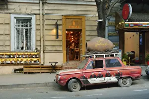 Wine Shop Prints: Street scene in Sololaki district. Tbilisi, Georgia. Caucasus
