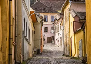 Images Dated 11th January 2017: Streets of the medieval town Sighisoara, Transylvania, Romania