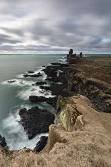Artic Prints: the stretch of coast of the Londragar, Vesturland, Western Iceland, Europe