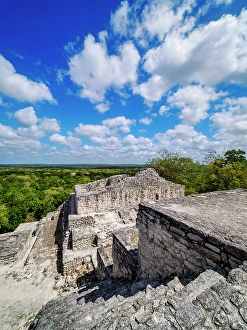 State Of Campeche Prints: Structure II, Calakmul Archaeological Site, Campeche State, Mexico