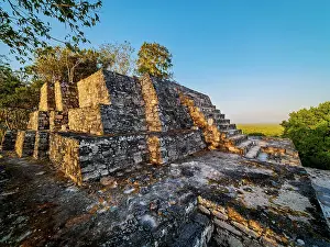 Kalakmul Prints: Structure II at sunrise, Calakmul Archaeological Site, Campeche State, Mexico