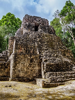 State Of Campeche Prints: Structure V, Hormiguero Archaeological Site, Campeche State, Mexico