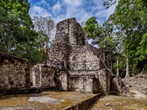 Structure V, Hormiguero Archaeological Site, Campeche State, Mexico
