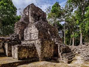State Of Campeche Prints: Structure V, Hormiguero Archaeological Site, Campeche State, Mexico
