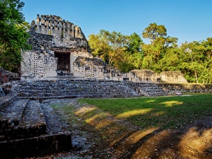 State Of Campeche Prints: Structure VI at sunset, Chicanna Archaeological Site, Campeche State, Mexico