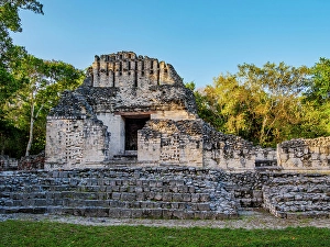 State Of Campeche Prints: Structure VI at sunset, Chicanna Archaeological Site, Campeche State, Mexico
