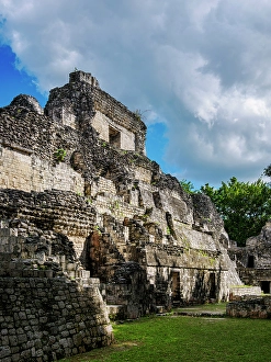 Becan Prints: Structure X, Becan Archaeological Site, Campeche State, Mexico