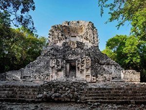 State Of Campeche Prints: Structure XX, Chicanna Archaeological Site, Campeche State, Mexico