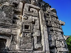 State Of Campeche Prints: Structure XX, detailed view, Chicanna Archaeological Site, Campeche State, Mexico