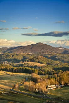 Images Dated 8th April 2020: Studeny vrch taken from Zamecky vrch hill against sky, Vysoka Lipa, Jetrichovice