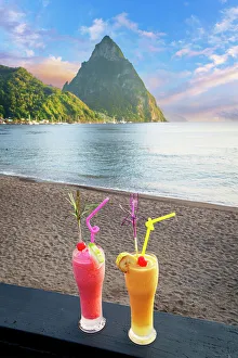 Retreat Prints: Stunning view of the Pitons (Petit Piton & Gros Piton)