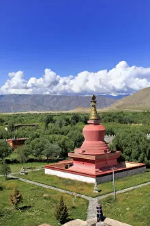 Images Dated 29th January 2014: Stupa, Samye Monastery (Samye Gompa), Dranang, Shannan Prefecture, Tibet, China