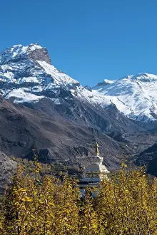 Stupa Prints: A stupa in the village of khinga near Muktinath, Lower Mustang, Nepalkhinga