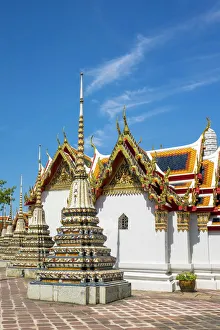Stupas Prints: Stupas at Wat Pho (Temple of the Reclining Buddha), Bangkok, Thailand