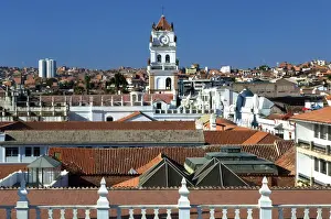 Sucre Cathedral Clock Tower, View From The Rooftop Of The San Felipe de Neri Monastery