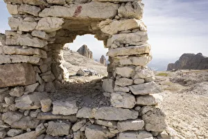 Sella Group Prints: a suggestive view of the Boa Hut on the Sella Group, Bolzano province, South Tyrol