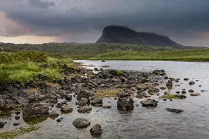 Images Dated 16th March 2021: Suilven mountain and Fionn Loch, Ullapool, Scotland, United Kingdom
