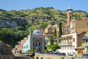 Western Asia Prints: Sulphur baths and historic buildings in the Abanotubani bath district, Tbilisi (Tiflis)