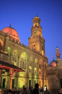 Cairo Collection: Sultan Qalawun mausoleum (1285) at night, Cairo, Egypt