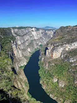 Steep Prints: Sumidero Canyon, elevated view, Chiapas State, Mexico