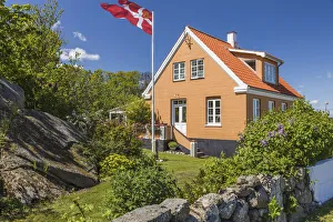 Summer House Prints: Summer house on the coast at Listed on Bornholm, Denmark