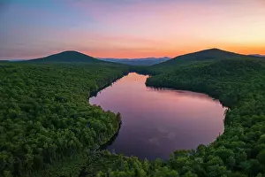 Q3 2025 Prints: Summer sunset over Kettle Pond, Groton State Forest, Vermont, USA