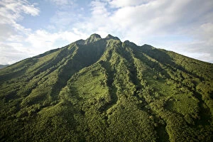 Virunga Volcanoes National Park Collection: The summit of Mount Sabyinyo at 3, 645m marks the intersection of the borders of the