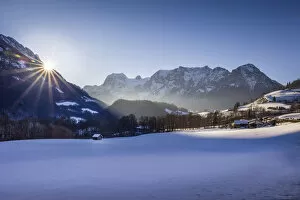 Snowy Gallery: Summit of the Reiter Alm in the Berchtesgaden Alps as seen from Ramsau, Upper Bavaria