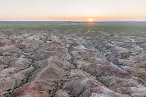 Middle Gobi Prints: The sun is rising at White Stupa. Ulziit, Middle Gobi province, Mongolia