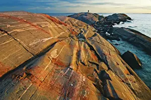 Provinces Prints: sun setting on rocky island in Georgian Bay South of Philip Edward Island ne