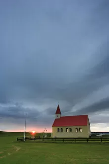 Images Dated 16th February 2009: Sundown Church, Brimilsvellir, Olafsvik, Snaefellsness Peninsula, Iceland