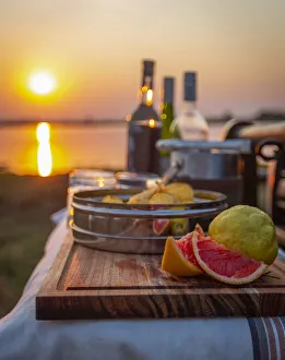 Sundowners Prints: Sundowners on safari, Moremi National Park, Okavango Delta, Botswana