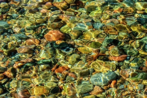 Lake Superior Prints: Sunlit rocks in shallows at Coldwater Bay, Lake Superior Provincial Park, Ontario, Canada