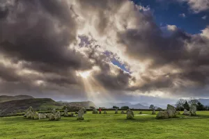 Lake District Prints: Sunrays on Castlerigg Stone Circle, Keswick, Cumbria, England