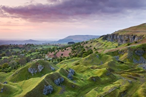 Powys Gallery: Sunrise over the abandoned quarry works on the Llangattock Escarpment, Brecon Beacons National Park