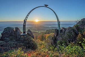Triumphal Arch Prints: Sunrise at the Adlerbogen on the Moltke rock near Dannenfels
