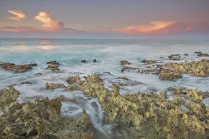 Ironshore Prints: Sunrise on the Caribbean Sea on Grand Cayman, BWI