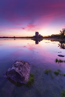 Connacht Prints: Sunrise at the Dunguaire Castle. County Galway, Connacht province, Ireland