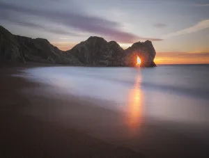 Natural Arch Prints: Sunrise through Durdle Door, Jurassic Coast, Dorset, England, UK