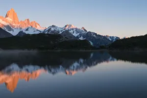 Unspoilt Prints: Sunrise over the Fitz Roy Mountain Range, Laguna Capri, Los Glaciares National Park
