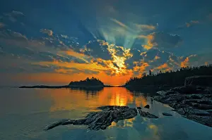 Bruce Peninsula Prints: sunrise on Georgian Bay at Burnt Point Fathom Five National Marine Park, Ontario, Canada