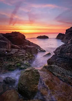 Pastel Prints: Sunrise from Hazard Rocks on Narragansett Bay, Narragansett, Rhode Island, USA