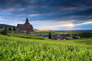 Sunrise over Hunawihr, Alsace, France